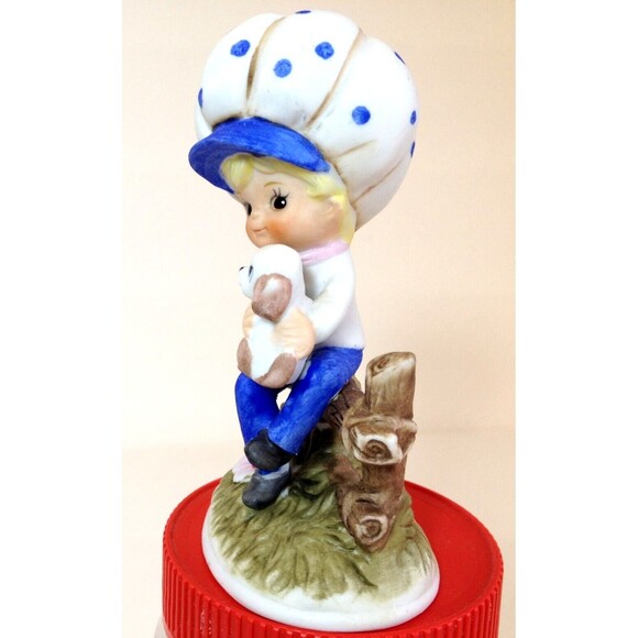 Kelvin Child on Fence Rail with Puppy Porcelain Knick knack - Picture 3 of 8